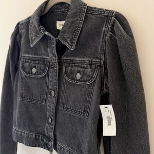 Joie XXS/XS Puff Sleeve Black Jean Jacket